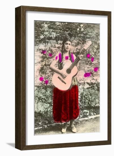 Senorita with Guitar-null-Framed Art Print