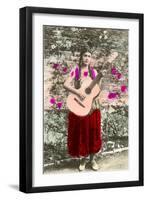 Senorita with Guitar-null-Framed Art Print