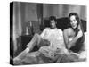SENSO, 1954 directed by LUCHINO VISCONTI Farley Granger and Alida Valli (b/w photo)-null-Stretched Canvas