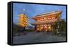 Senso-Ji, an Ancient Buddhist Temple, at Night, Asakusa, Tokyo, Japan, Asia-Stuart Black-Framed Stretched Canvas