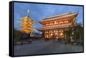 Senso-Ji, an Ancient Buddhist Temple, at Night, Asakusa, Tokyo, Japan, Asia-Stuart Black-Framed Stretched Canvas