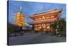 Senso-Ji, an Ancient Buddhist Temple, at Night, Asakusa, Tokyo, Japan, Asia-Stuart Black-Stretched Canvas