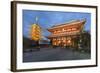 Senso-Ji, an Ancient Buddhist Temple, at Night, Asakusa, Tokyo, Japan, Asia-Stuart Black-Framed Photographic Print