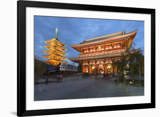 Senso-Ji, an Ancient Buddhist Temple, at Night, Asakusa, Tokyo, Japan, Asia-Stuart Black-Framed Photographic Print