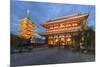 Senso-Ji, an Ancient Buddhist Temple, at Night, Asakusa, Tokyo, Japan, Asia-Stuart Black-Mounted Photographic Print