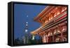 Senso-Ji Temple and Skytree Tower at Night, Asakusa, Tokyo, Japan, Asia-Stuart Black-Framed Stretched Canvas