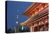 Senso-Ji Temple and Skytree Tower at Night, Asakusa, Tokyo, Japan, Asia-Stuart Black-Stretched Canvas