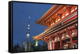 Senso-Ji Temple and Skytree Tower at Night, Asakusa, Tokyo, Japan, Asia-Stuart Black-Framed Stretched Canvas