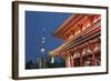 Senso-Ji Temple and Skytree Tower at Night, Asakusa, Tokyo, Japan, Asia-Stuart Black-Framed Photographic Print