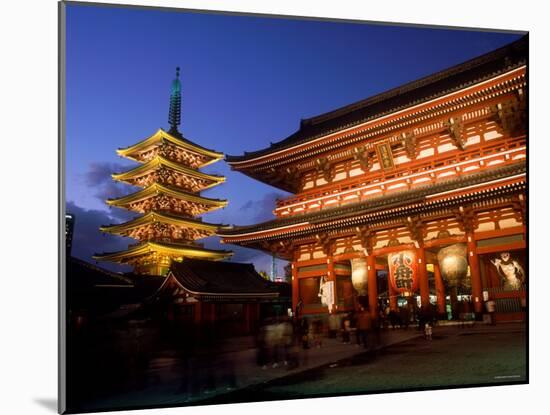 Sensoji Temple and Pagoda-null-Mounted Photographic Print