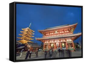 Sensoji Temple Illuminated at Night, Asakusa, Tokyo, Japan, Asia-Christian Kober-Framed Stretched Canvas