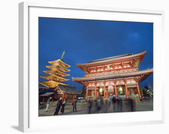 Sensoji Temple Illuminated at Night, Asakusa, Tokyo, Japan, Asia-Christian Kober-Framed Photographic Print