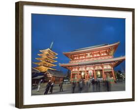 Sensoji Temple Illuminated at Night, Asakusa, Tokyo, Japan, Asia-Christian Kober-Framed Photographic Print