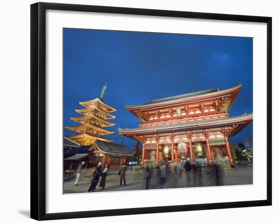 Sensoji Temple Illuminated at Night, Asakusa, Tokyo, Japan, Asia-Christian Kober-Framed Photographic Print