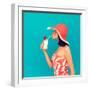 Sensual Girl with a Summer Cocktail-Evgeniya Porechenskaya-Framed Photographic Print