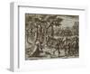 Sentence to Hanging of Some Men of Christopher Columbus in New World, 1590-Theodore de Bry-Framed Giclee Print