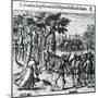 Sentence to Hanging of Some Men of Christopher Columbus in the New World, 1590-Theodore de Bry-Mounted Premium Giclee Print