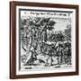 Sentence to Hanging of Some Men of Christopher Columbus in the New World, 1590-Theodore de Bry-Framed Giclee Print