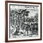 Sentence to Hanging of Some Men of Christopher Columbus in the New World, 1590-Theodore de Bry-Framed Giclee Print