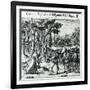 Sentence to Hanging of Some Men of Christopher Columbus in the New World, 1590-Theodore de Bry-Framed Giclee Print