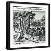 Sentence to Hanging of Some Men of Christopher Columbus in the New World, 1590-Theodore de Bry-Framed Giclee Print