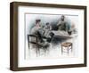 Sentimental Ballad in the Canteen, German Prisoners of War in Dinan, France, 1915-Maurice Orange-Framed Giclee Print