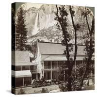 Sentinel Hotel, Looking North across the Valley to Yosemite Falls, California, USA, 1902-Underwood & Underwood-Stretched Canvas