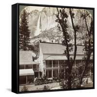 Sentinel Hotel, Looking North across the Valley to Yosemite Falls, California, USA, 1902-Underwood & Underwood-Framed Stretched Canvas