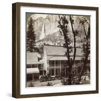 Sentinel Hotel, Looking North across the Valley to Yosemite Falls, California, USA, 1902-Underwood & Underwood-Framed Photographic Print