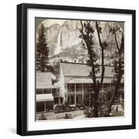 Sentinel Hotel, Looking North across the Valley to Yosemite Falls, California, USA, 1902-Underwood & Underwood-Framed Photographic Print