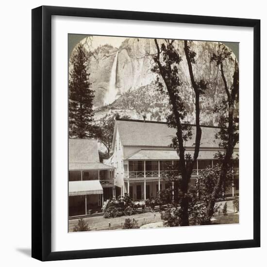 Sentinel Hotel, Looking North across the Valley to Yosemite Falls, California, USA, 1902-Underwood & Underwood-Framed Photographic Print