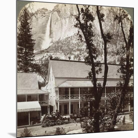 Sentinel Hotel, Looking North across the Valley to Yosemite Falls, California, USA, 1902-Underwood & Underwood-Mounted Photographic Print