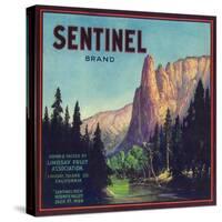 Sentinel Orange Label - Lindsay, CA-Lantern Press-Stretched Canvas