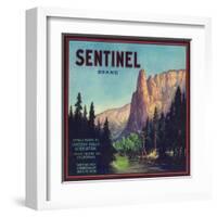 Sentinel Orange Label - Lindsay, CA-Lantern Press-Framed Art Print