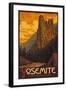 Sentinel, Yosemite National Park, California-Lantern Press-Framed Art Print