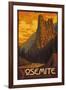 Sentinel, Yosemite National Park, California-Lantern Press-Framed Art Print