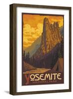 Sentinel, Yosemite National Park, California-Lantern Press-Framed Art Print