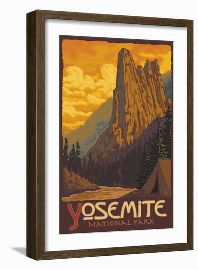 Sentinel, Yosemite National Park, California-Lantern Press-Framed Art Print