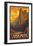 Sentinel, Yosemite National Park, California-Lantern Press-Framed Art Print