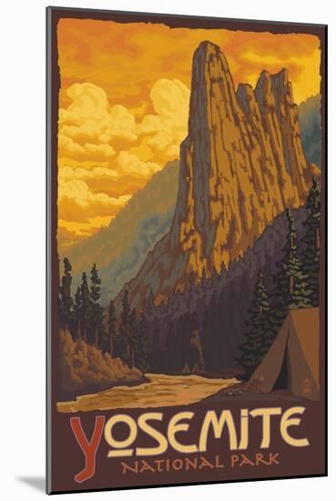 Sentinel, Yosemite National Park, California-Lantern Press-Mounted Art Print
