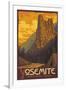 Sentinel, Yosemite National Park, California-Lantern Press-Framed Art Print