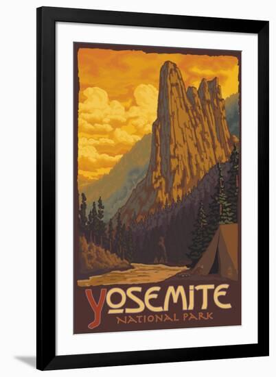 Sentinel, Yosemite National Park, California-Lantern Press-Framed Art Print