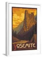 Sentinel, Yosemite National Park, California-Lantern Press-Framed Art Print