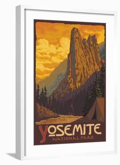 Sentinel, Yosemite National Park, California-Lantern Press-Framed Art Print