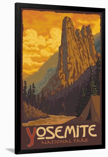 Sentinel, Yosemite National Park, California-Lantern Press-Framed Art Print