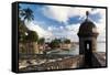 Sentry Box, Old San Juan, Puerto Rico-George Oze-Framed Stretched Canvas