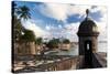 Sentry Box, Old San Juan, Puerto Rico-George Oze-Stretched Canvas