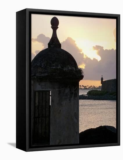 Sentry Post In San Juan Bay, Puerto Rico-George Oze-Framed Stretched Canvas