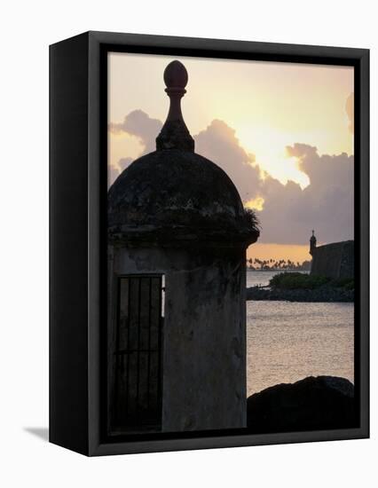 Sentry Post In San Juan Bay, Puerto Rico-George Oze-Framed Stretched Canvas
