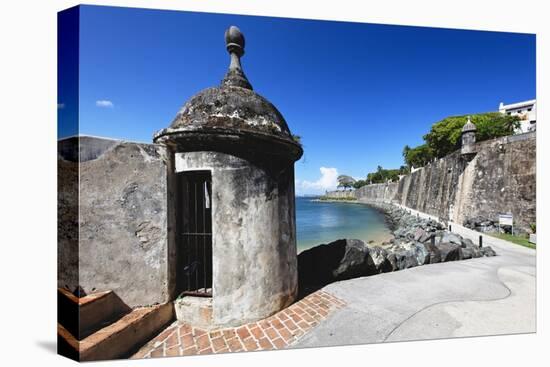 Sentry Post, Old San Juan, Puerto Rico-George Oze-Stretched Canvas